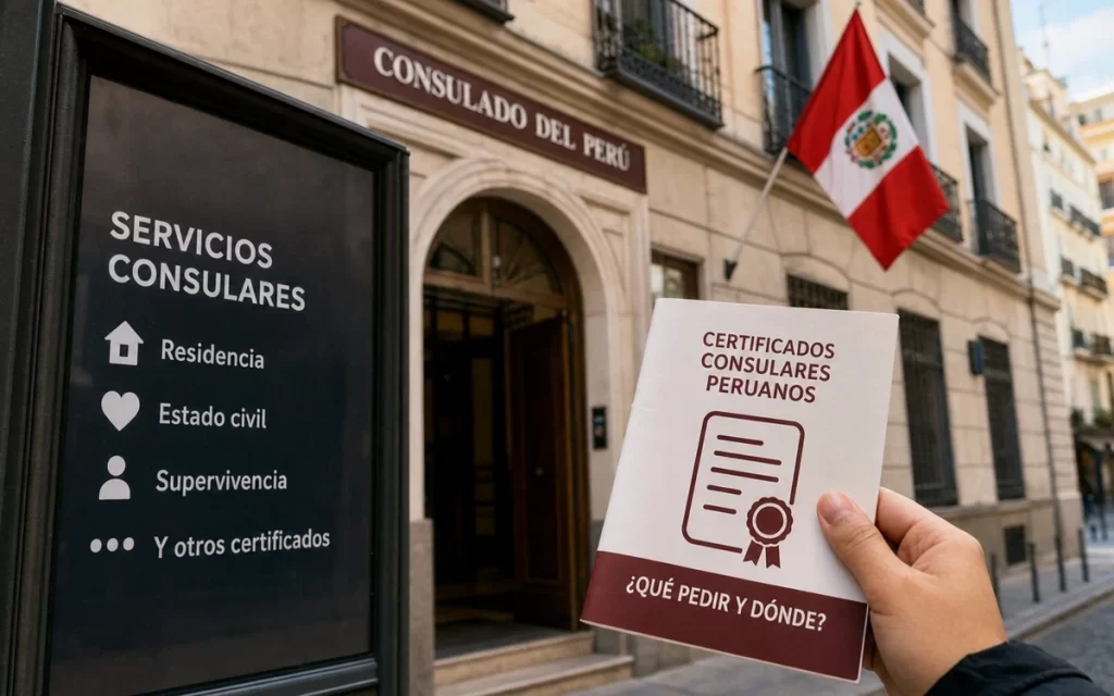 Certificados consulares peruanos en España: residencia, supervivencia, estado civil y otros