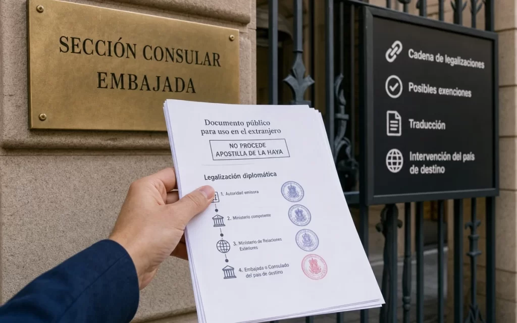 Cómo legalizar un documento cuando no puede utilizarse la Apostilla de La Haya