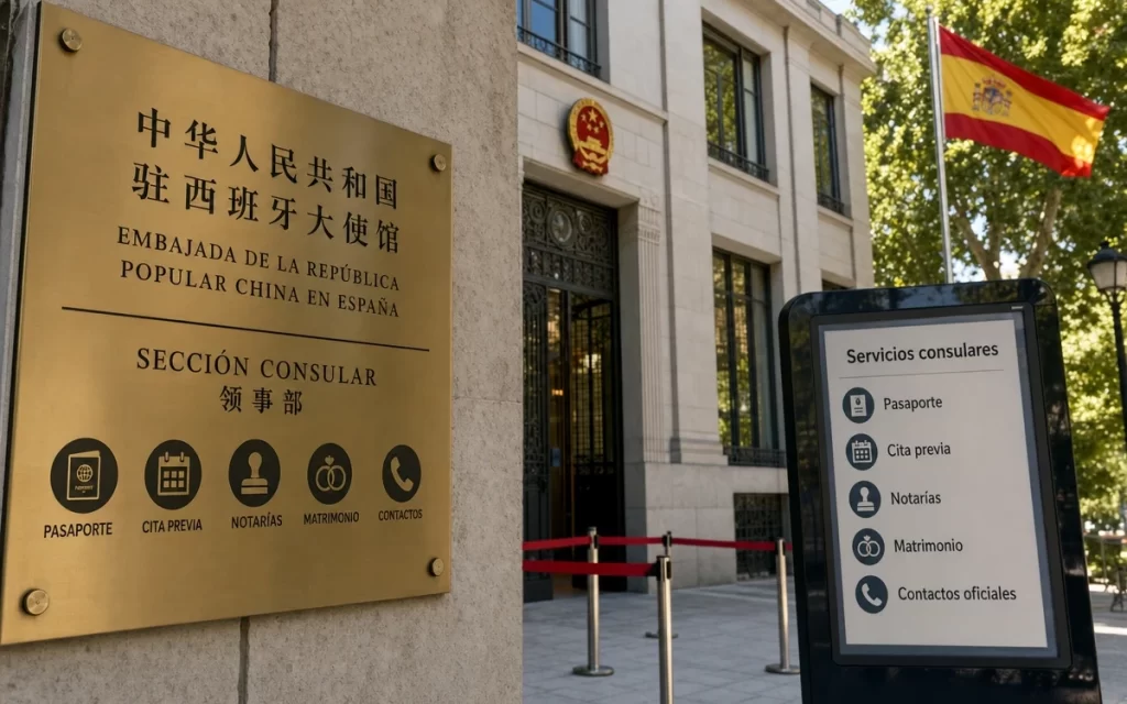 Servicios consulares de la Embajada de China en Madrid: pasaporte, cita y trámites